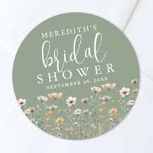 Wildflower Sage Green Bridal Shower