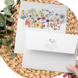 Wildflower Sage Green Bridal Shower Envelope