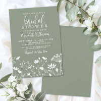Wildflower Sage Green Bridal Shower