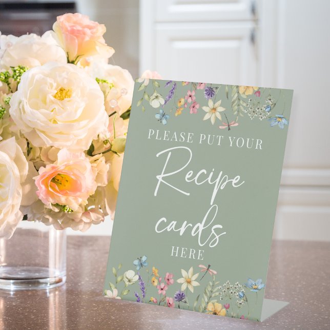 Wildflower Sage Green Bridal Shower Recipe Sign (Creator Uploaded)