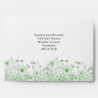 Wildflower Sage Green Envelope