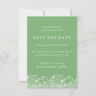 Wildflower Sage Green Save The Date