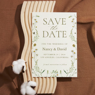 Wildflower Sage Green Wedding  Save The Date