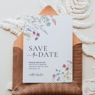 Wildflower Save the Date, Boho Save the Date Invitation