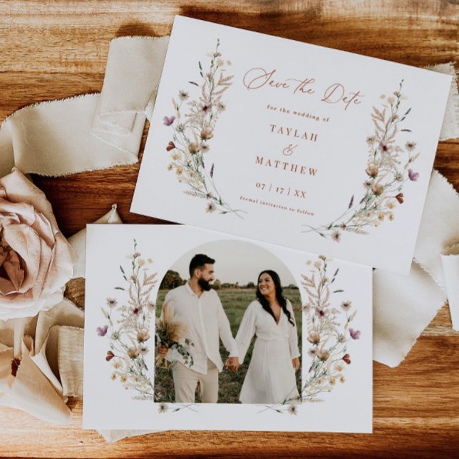 Wildflower Save The Date Boho Wedding Announcement (Creator Uploaded)