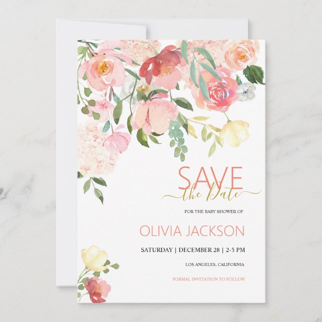 Wildflower Save The Date Card (Front)