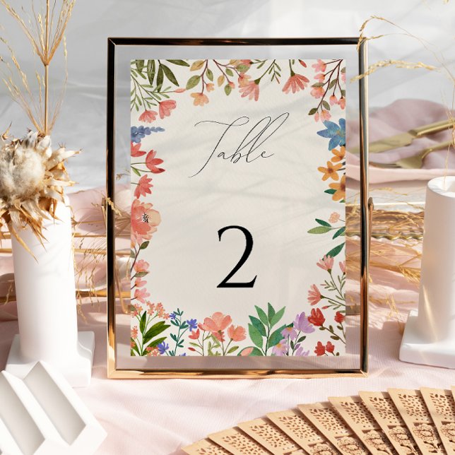 Wildflower script Table Number Card (Creator Uploaded)