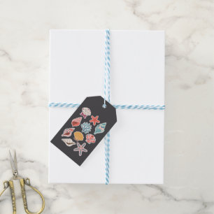 Wildflower Seashell Clam Summer Vibes Floral Beach Gift Tags