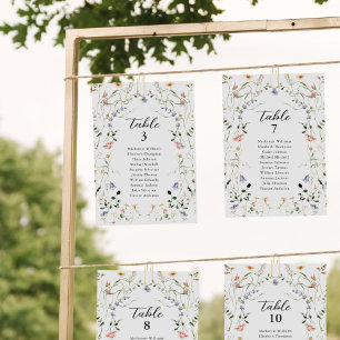 Wildflower Seating Chart Card Floral Wreath Garden