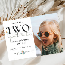 Wildflower Second Birthday Invitation
