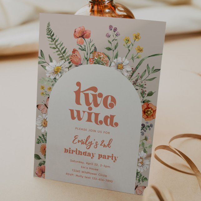 Wildflower Second Birthday Party Invitation (Creator Uploaded)