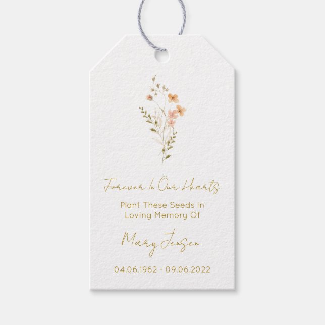 Wildflower Seed Packet Funeral Gift Tags (Front)
