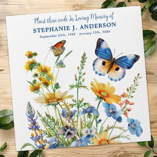 Wildflower Seed Packets Butterfly Memorial Funeral Envelope