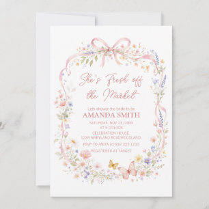 Wildflower She's Fresh Off the Bridal Shower Invitation