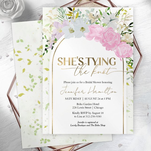 Wildflower She's tying the knot Bridal Shower Invitation (Creator Uploaded)