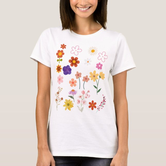 Wildflower shirt for womens  floral t-shirt Gift (Front)