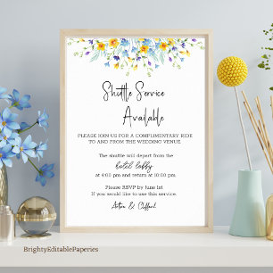 Wildflower Shuttle Service Sign Template 