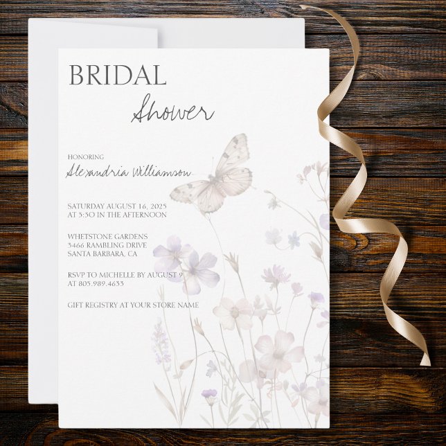 Wildflower Silhouette Bridal Shower  Invitation (Creator Uploaded)