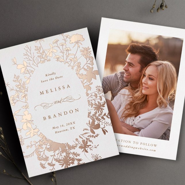 Wildflower Silhouette Wedding Save the Date Photo  (Creator Uploaded)