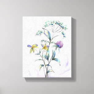 Wildflower Sketch - Minimalist floral art Canvas Print