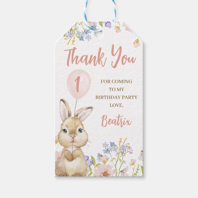 Wildflower Some Bunny Birthday Thank You Tag (Front)