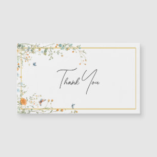 Wildflower sprays with Elegant Script Thank you