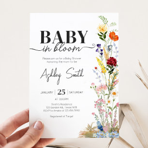 Wildflower Spring Baby in Bloom Baby Shower Invitation
