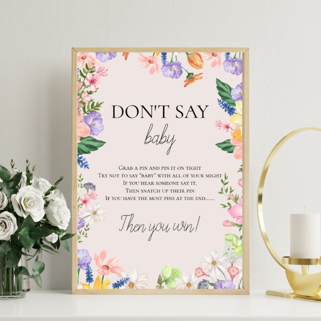 Wildflower Spring Baby shower Don't Say Baby Game  Photo Print (Creator Uploaded)