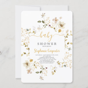 Wildflower Spring Baby Shower Girl Invitation