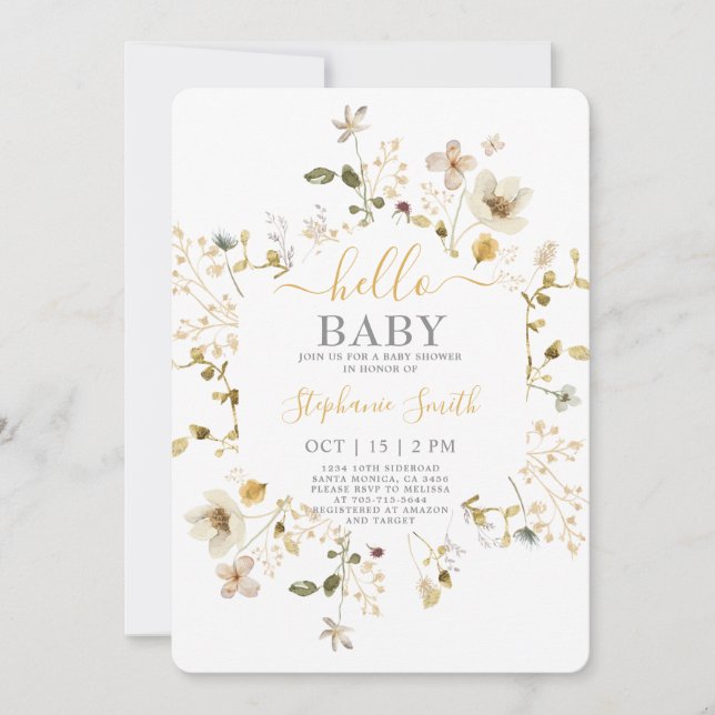 Wildflower Spring Baby Shower Invitation (Front)