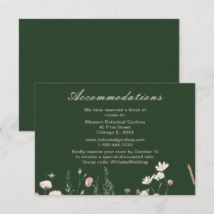 Wildflower Spring Blush Pink Floral Wedding Enclosure Card