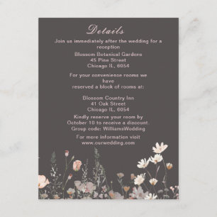 Wildflower Spring Blush Pink Floral Wedding Enclosure Card