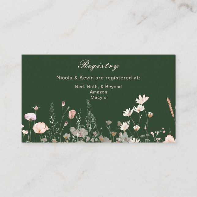 Wildflower Spring Blush Pink Floral Wedding Enclosure Card (Front)