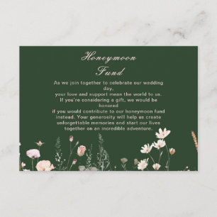 Wildflower Spring Blush Pink Floral Wedding Enclosure Card