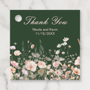 Wildflower Spring Blush Pink Floral Wedding Favour Tags