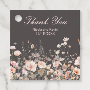 Wildflower Spring Blush Pink Floral Wedding Favour Tags