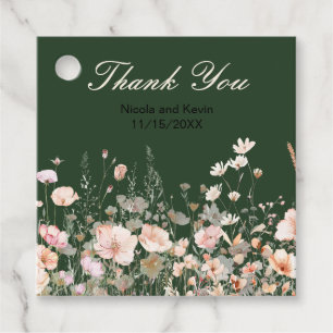 Wildflower Spring Blush Pink Floral Wedding Favour Tags