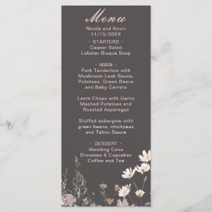 Wildflower Spring Blush Pink Floral Wedding Menu
