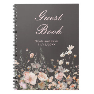 Wildflower Spring Blush Pink Floral Wedding Notebook