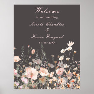 Wildflower Spring Blush Pink Floral Wedding Poster