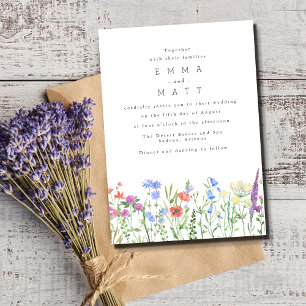 Wildflower Spring Boho Garden Wedding Invitation