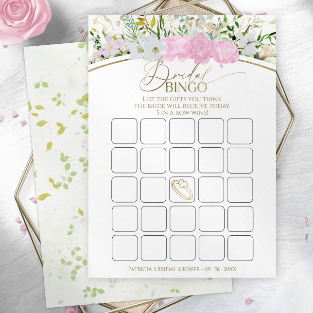 Wildflower Spring bridal shower bingo game card (Creator Uploaded)