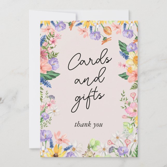 Wildflower Spring Cards and Gifts Sign Card (Front)