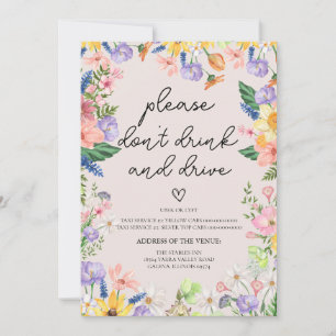 Wildflower Spring Don't Drink and Drive Sign Card