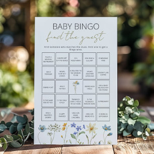 Wildflower Spring Floral Baby Bingo Find the guest