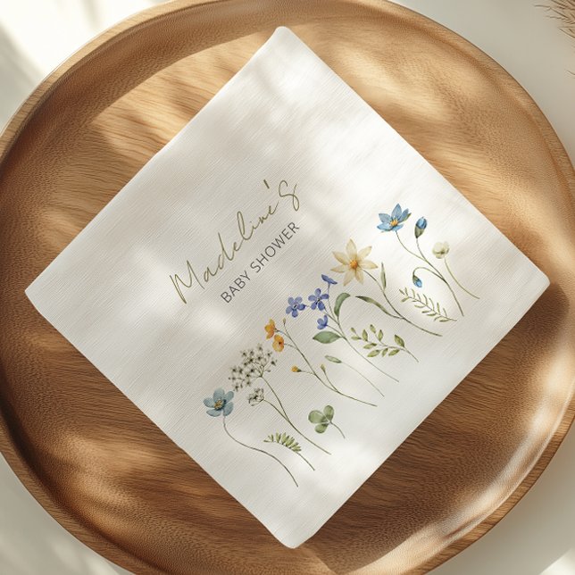 Wildflower Spring Floral Baby Shower Napkin (Creator Uploaded)