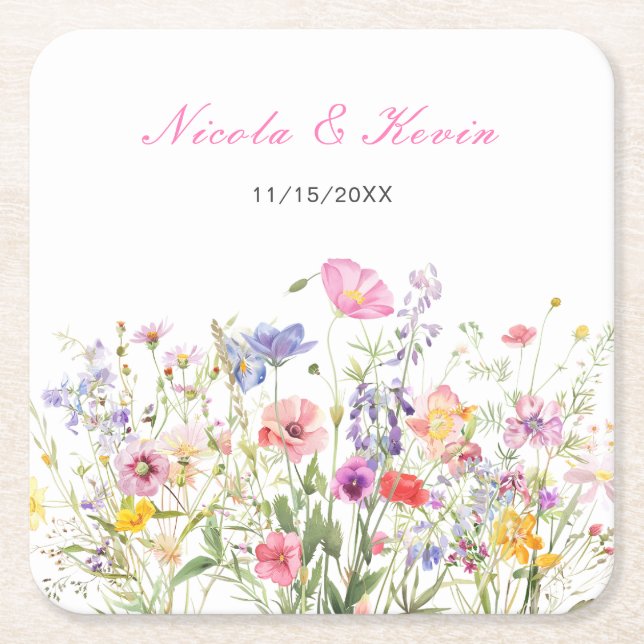 Wildflower Spring Floral Coaster (Front)