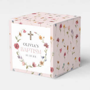 Wildflower Spring Floral Girl Baptism Party Favour Box
