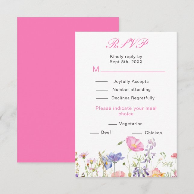 Wildflower Spring Floral  RSVP Card (Front/Back)