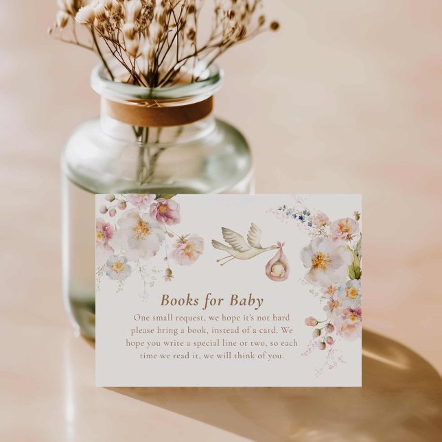 Wildflower Spring Garden Books for Baby Enclosure Card (Wildflower Baby Shower Books for Baby)
